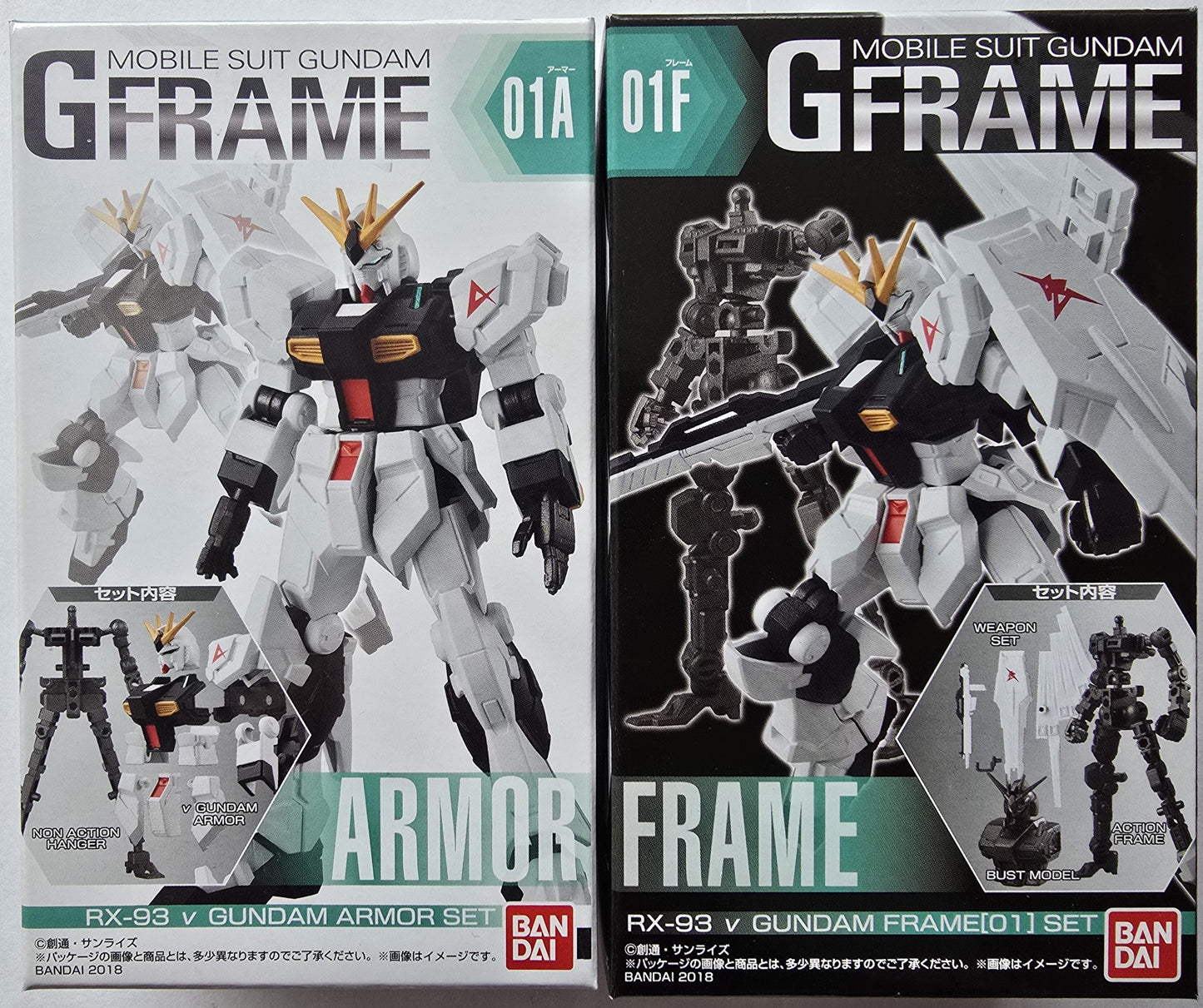 Bandai G-Frame01 Nu Gundam model kit 01A+F box