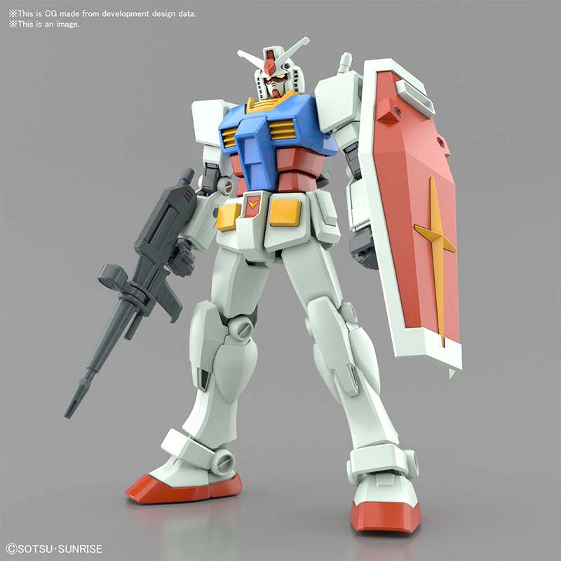 EG RX-78-2 Gundam model kit Full weapon set front view