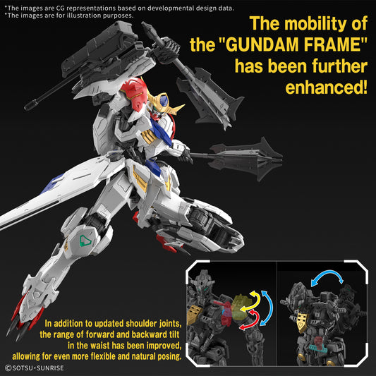 MG Gundam Barbatos Lupus model kit image showing updates to the model's frame