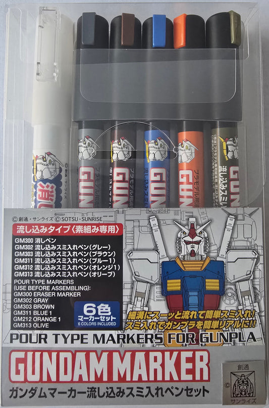 Gundam Marker Pour Type Set front view
