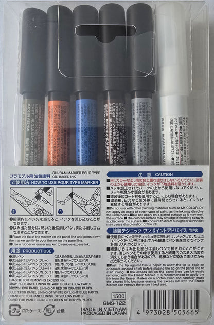Gundam Marker Pour Type Set back view
