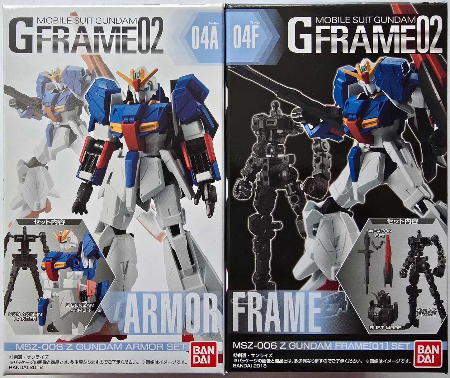 Bandai G-Frame02 Zeta Gundam model kit 04A+F box