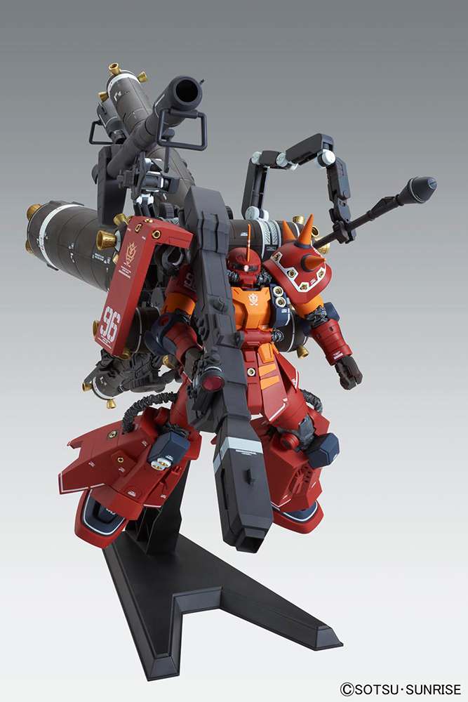MG Zaku High Mobility "Psycho Zaku" [Gundam Thunderbolt] model kit on display stand