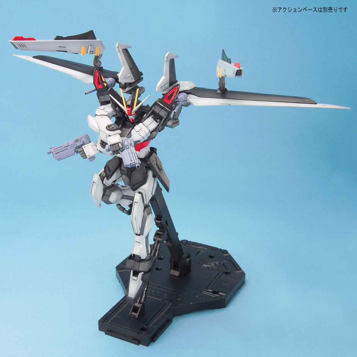 MG Strike Noir Gundam model kit assembled kit action pose with wings deployed