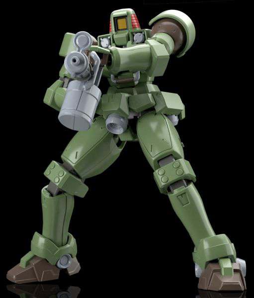HG Leo model kit action pose with rifle