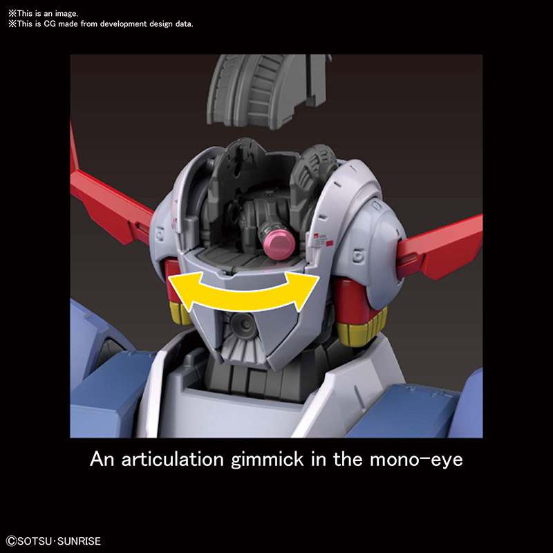 RG Zeong Gundam model kit moveable mono-eye gimmick
