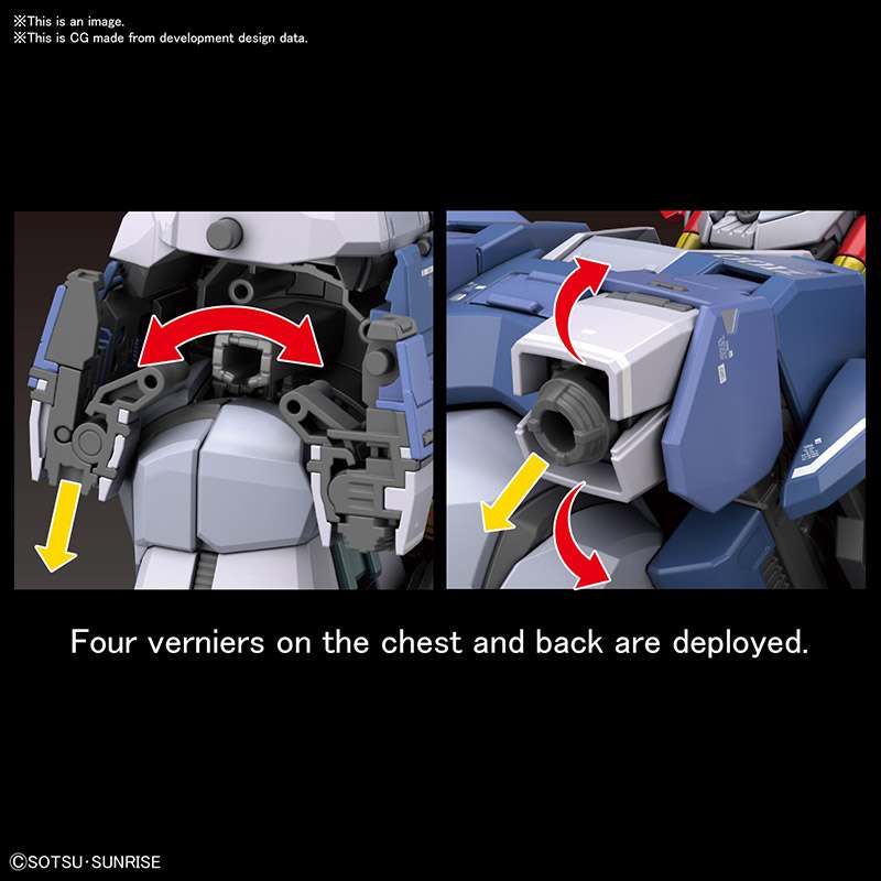 RG Zeong Gundam model kit showing off vernier gimmick