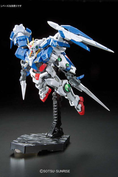 RG 00 Raiser Gundam model kit in flying pose