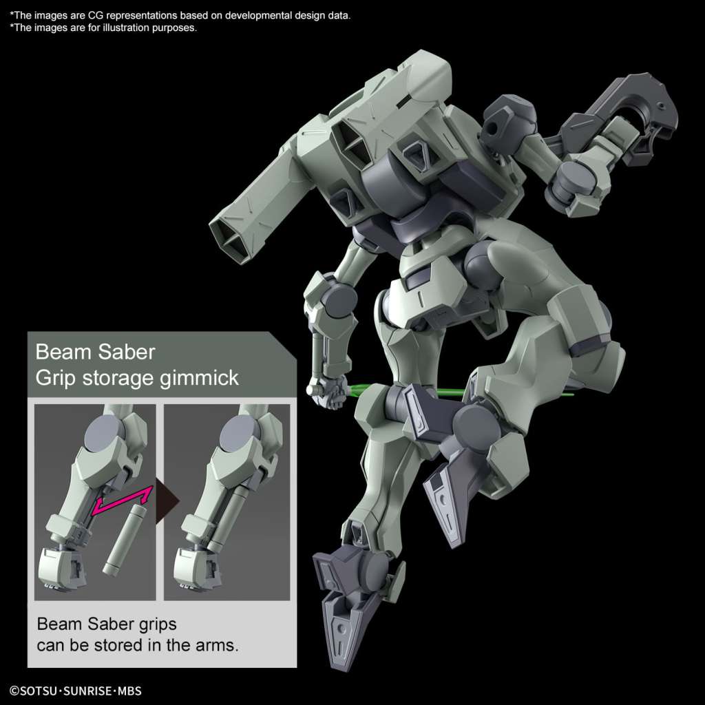 HG Zowort Gundam Model Kit showcasing the beam saber storage