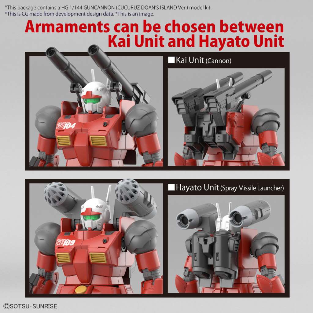 HG Guncannon [Cucuruz Doan ver.] Gundam Model Kit showing 2 variants