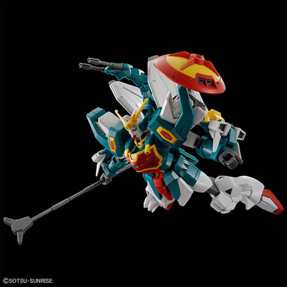 HGAC Altron Gundam assembled model kit in a flying pose
