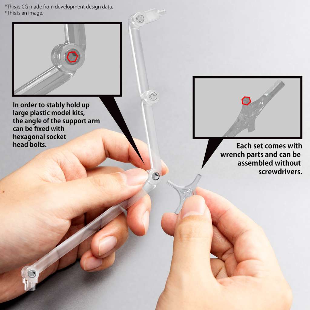 BANDAI Action Base 8 Display stand (CLEAR) for 1/100