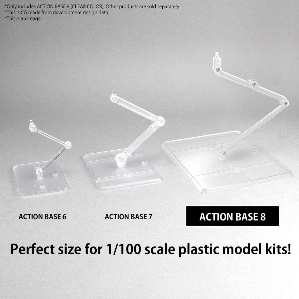 BANDAI Action Base 8 Display stand (CLEAR) for 1/100