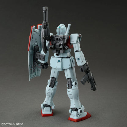 HG GM (Shoulder Cannon/ Missle Pod) Gundam Model Kit back view with shoulder cannon