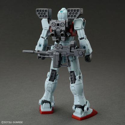 HG GM (Shoulder Cannon/ Missle Pod) Gundam Model Kit back view with missile pods