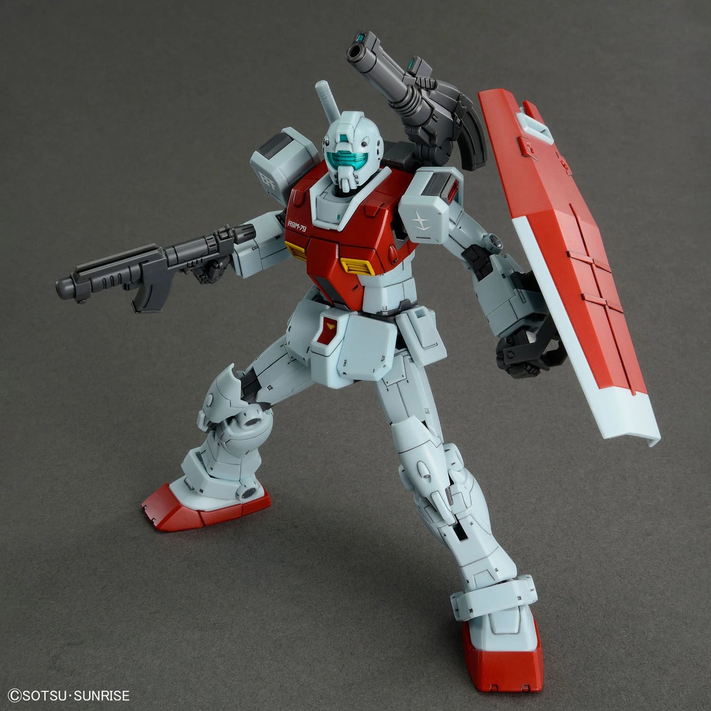 HG GM (Shoulder Cannon/ Missle Pod) Gundam Model Kit action pose 2