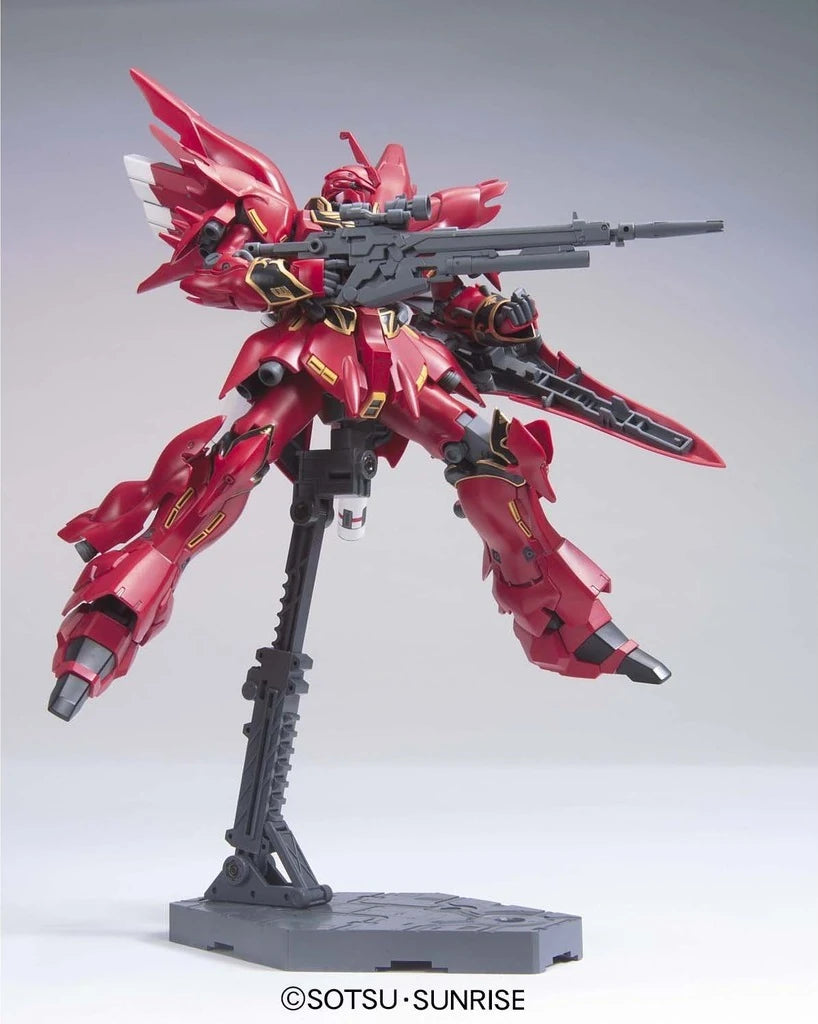 HG Sinanju Gundam Model Kit posing with beam rifle