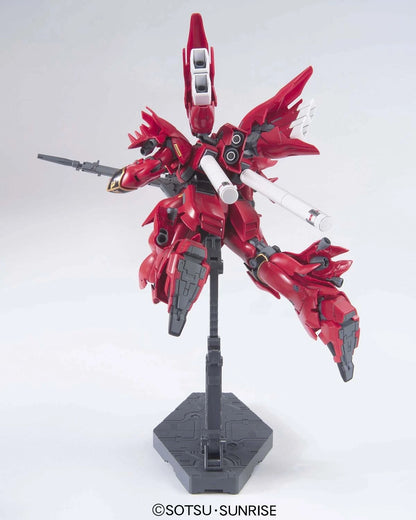 HG Sinanju Gundam Model Kit action pose from the back view