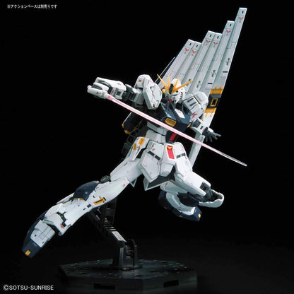 RG Nu Gundam model kit with beam saber alternate view
