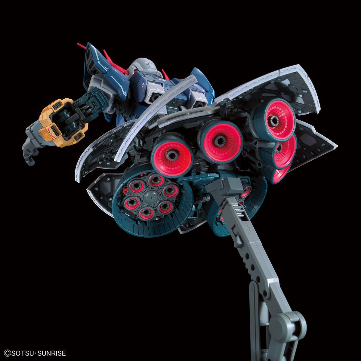 RG Zeong Gundam model kit showing off thrusters