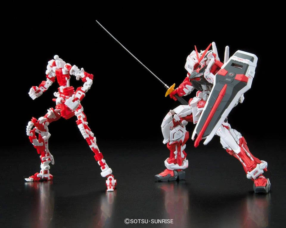 RG Astray Red Frame Gundam model kit side by side with inner frame