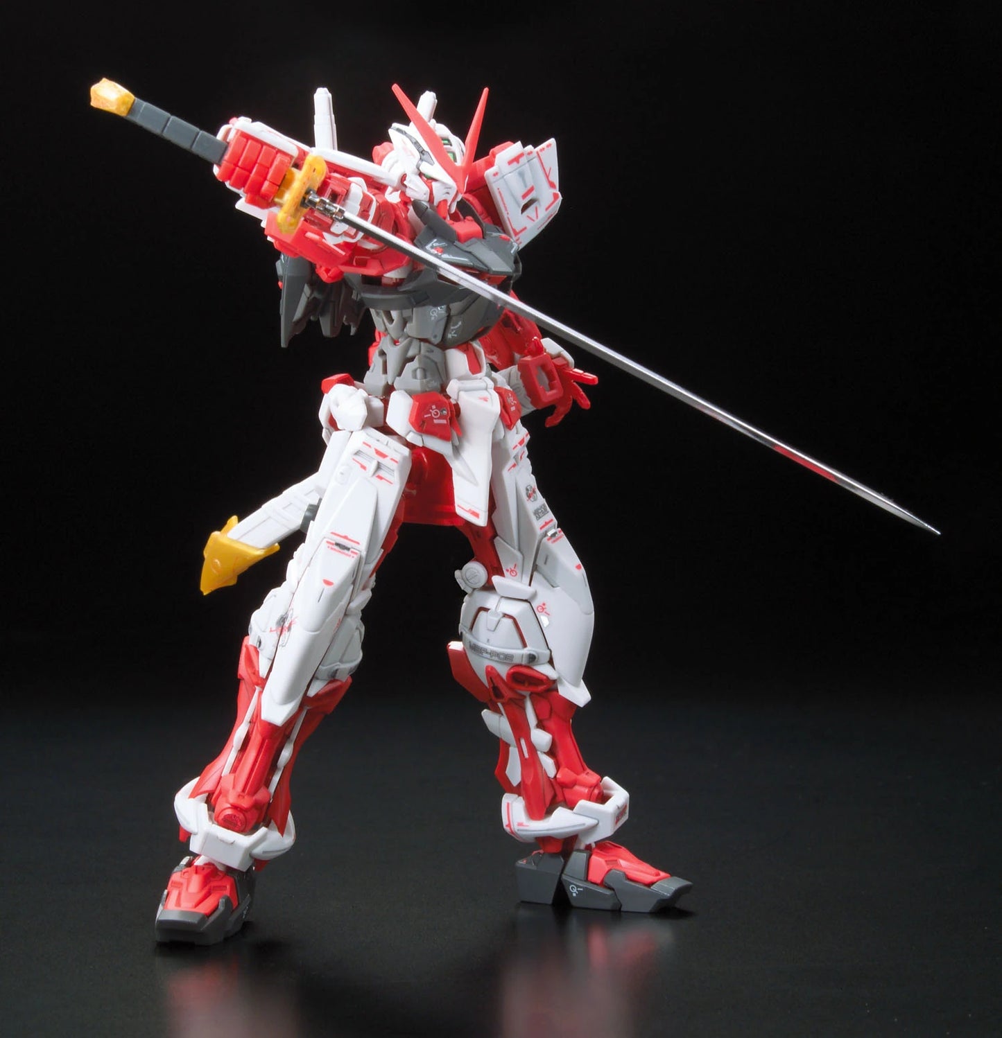 RG Astray Red Frame Gundam model kit holding a pose