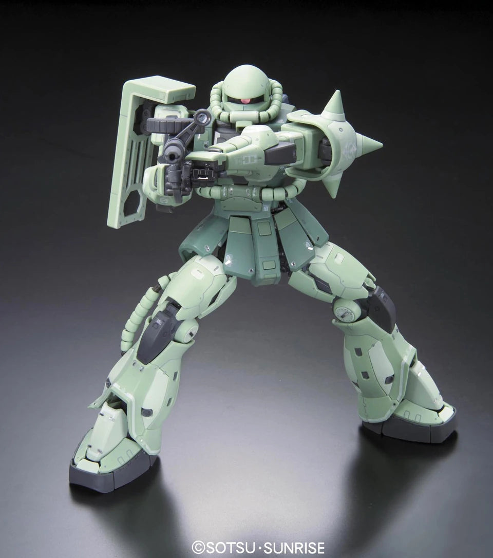 RG Zaku Gundam model kit shooting pose