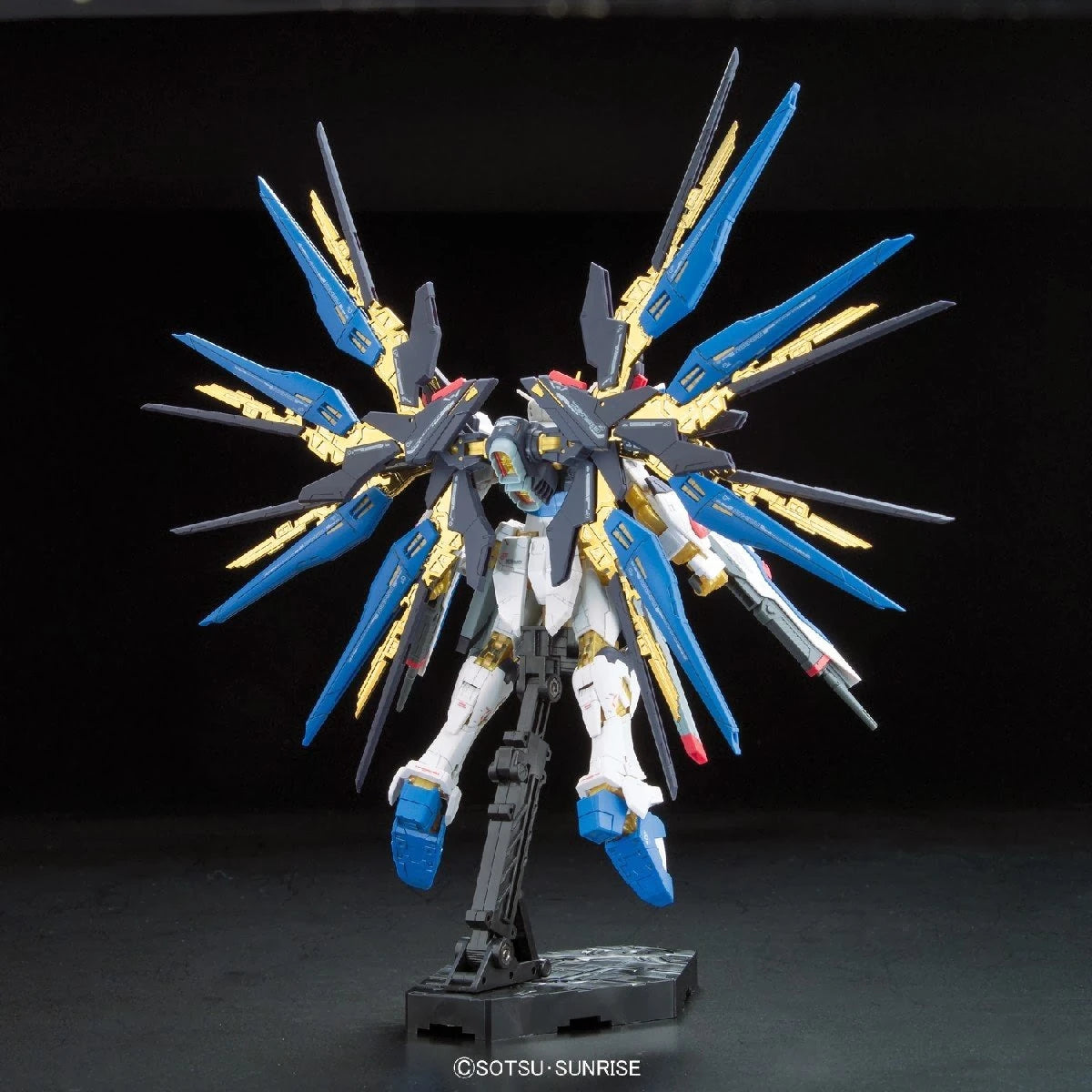 RG Strike Freedom Gundam model kit back view of Dragoons