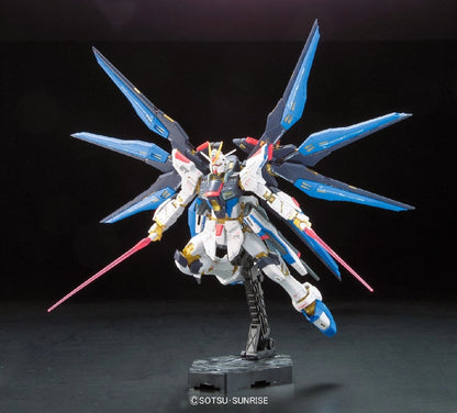RG Strike Freedom Gundam model kit with beam sabers