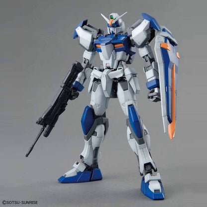 Assembled MG Duel Gundam Assault Shroud model kit with Assault Shroud removed