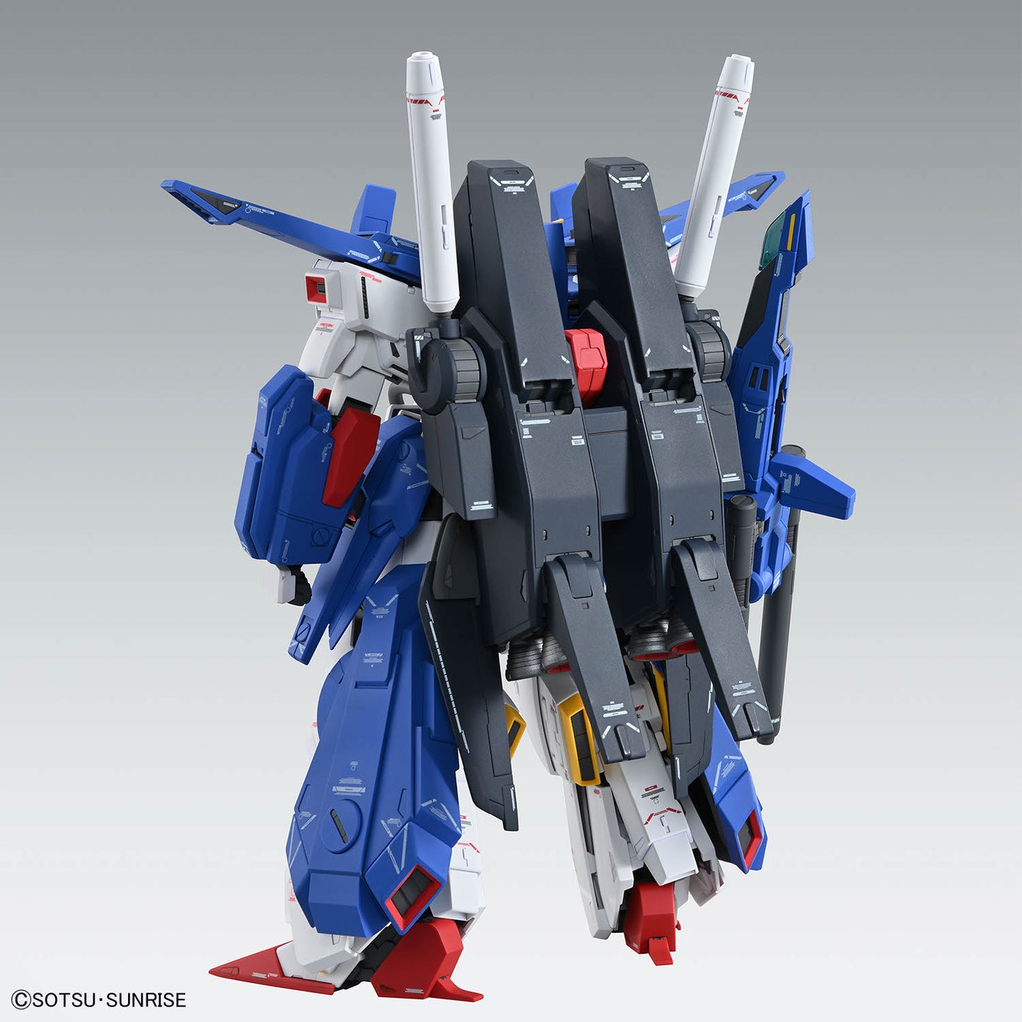 Assembled MG FA ZZ Gundam Ver Ka model kit rear view