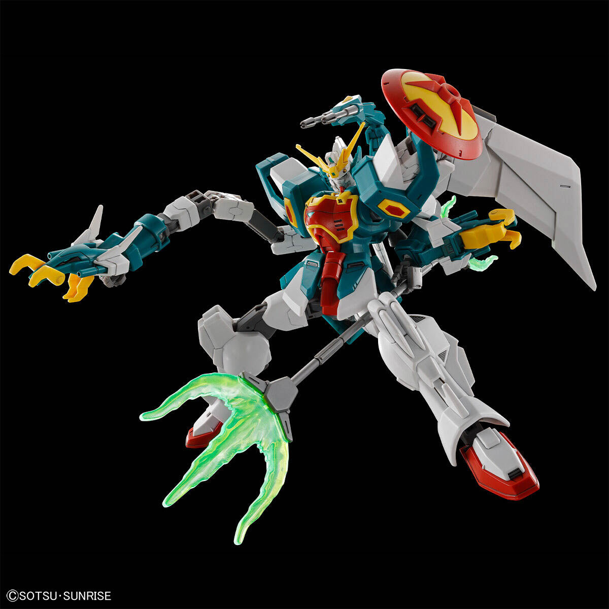 HGAC Altron Gundam assembled model kit with a Dragon Fang and Beam Cannon extended