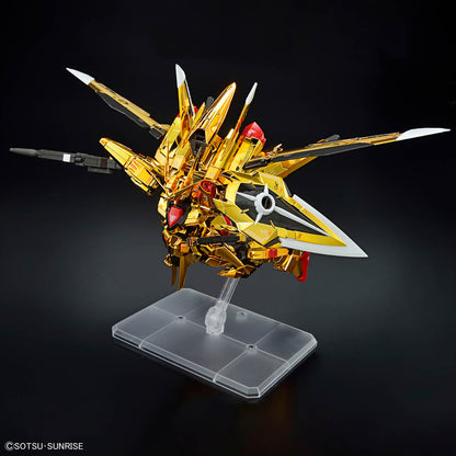 RG Akatsuki Gundam assembled model kit in a flying pose