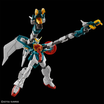 HGAC Altron Gundam assembled model kit with its Dragon Fang arms extended