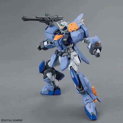 Assembled MG Duel Gundam Assault Shroud model kit in action pose