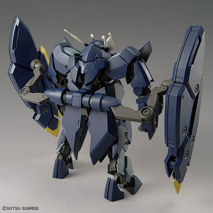 HG Gundam Zagan assembled model kit rear view